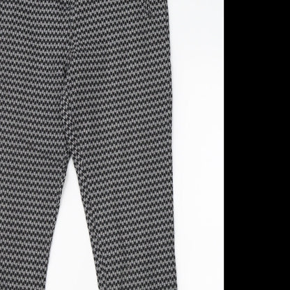 Close-up detail of Red Herring women’s multicoloured herringbone trousers, size UK 12, 25-inch leg