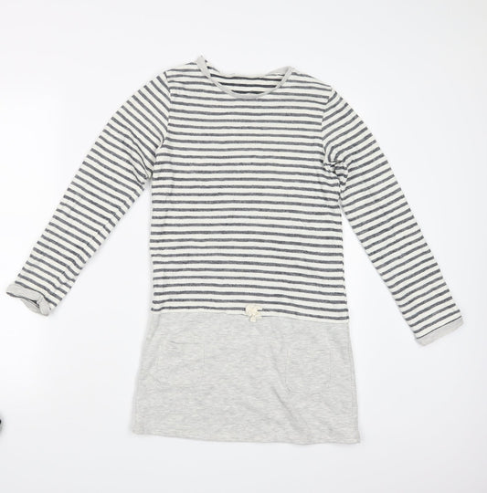 George Girls White Striped  Pullover Jumper Size 10-11 Years  - Long
