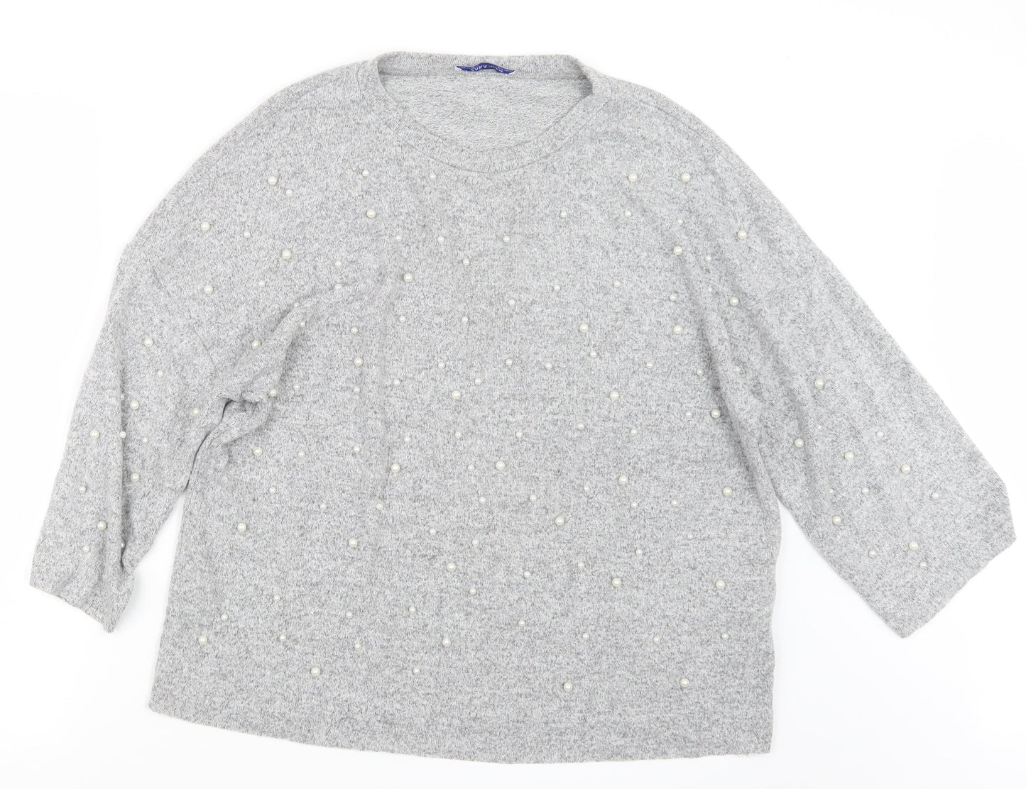 Zara Womens Grey  Knit Pullover Jumper Size M