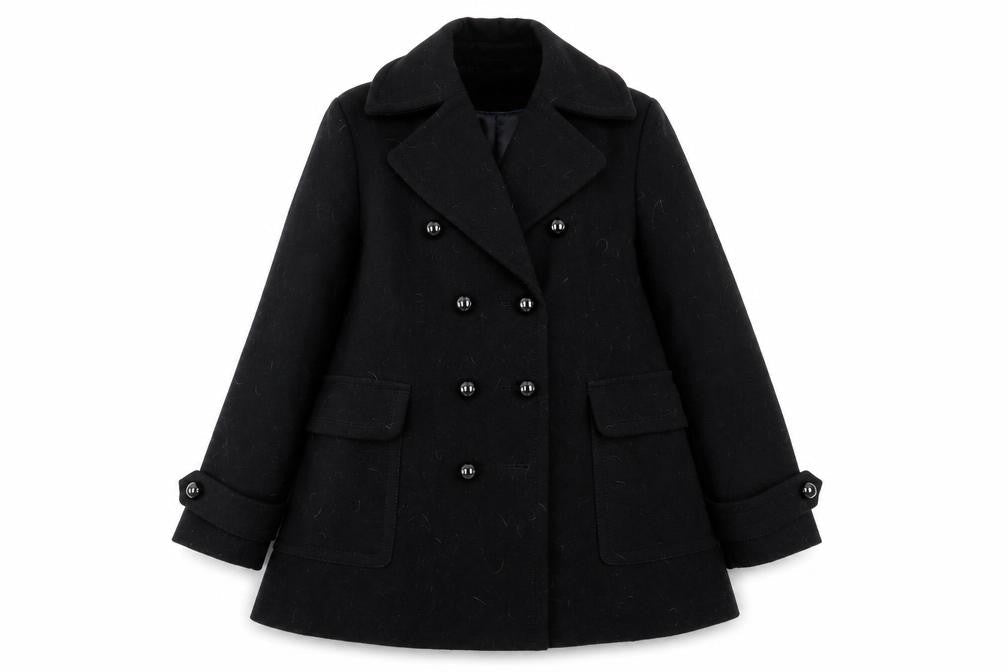 Papaya Womens Black   Overcoat Coat Size 14