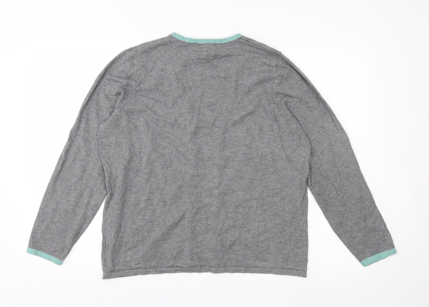 Bonmarché Womens Grey Striped Knit Pullover Jumper Size 16