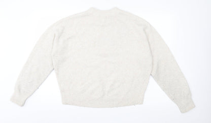 Preloved H&M Womens Ivory  Knit Pullover Jumper Size 8  - bird - Back