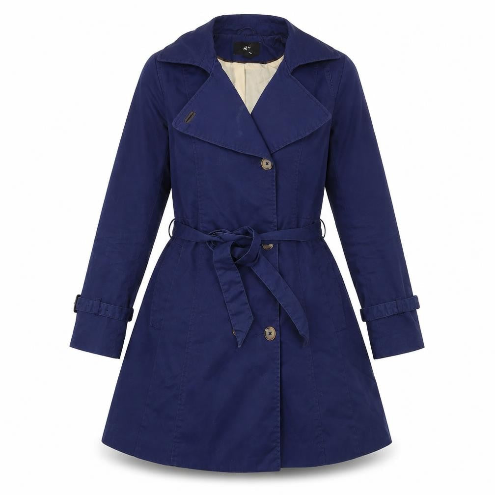 H&M Womens Blue   Overcoat Coat Size 10