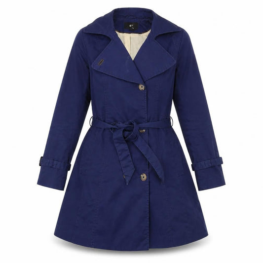 H&M Womens Blue   Overcoat Coat Size 10