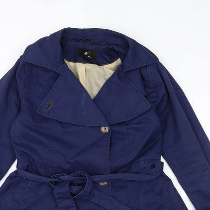 H&M Womens Blue   Overcoat Coat Size 10