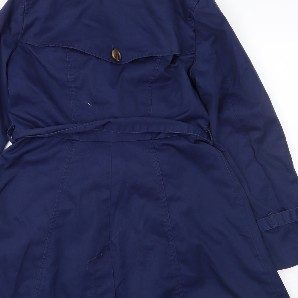 H&M Womens Blue   Overcoat Coat Size 10