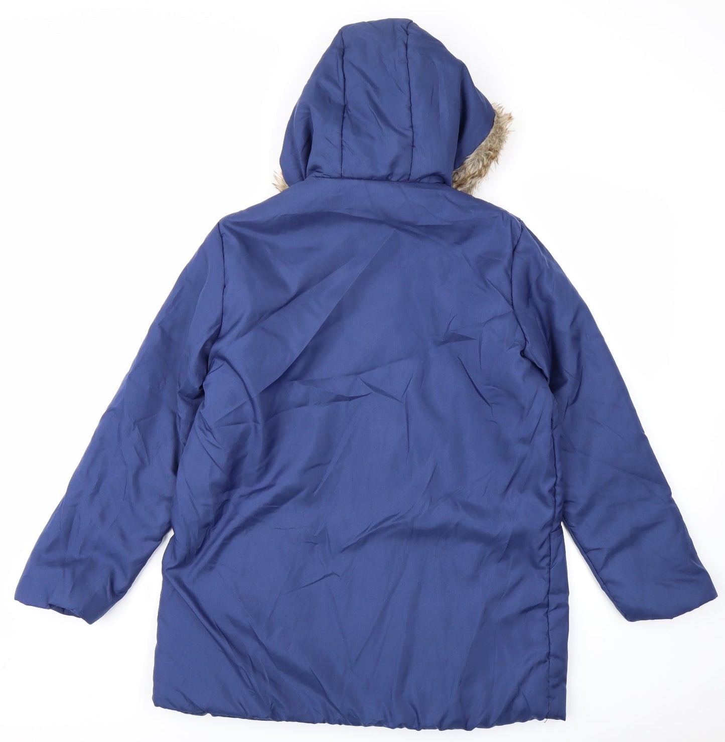 Anne De Lancay Womens Blue   Parka Coat Size S