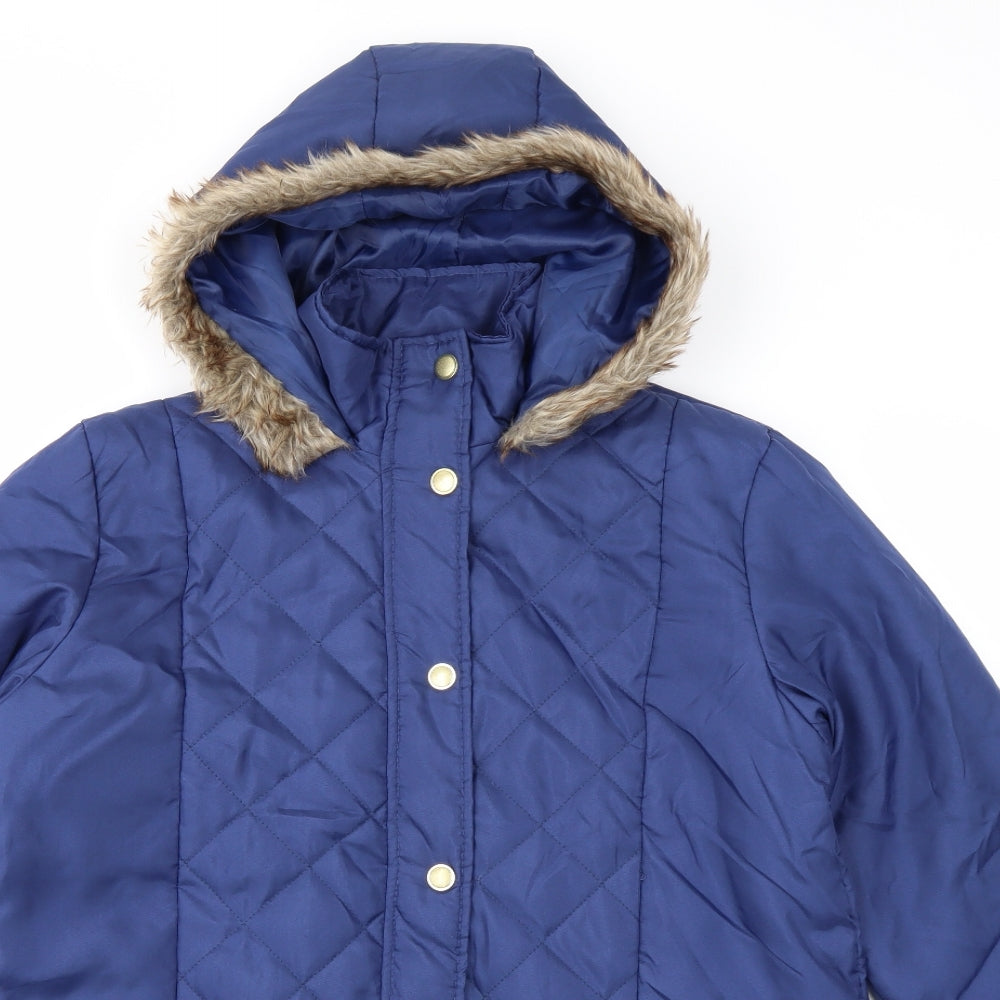 Anne De Lancay Womens Blue   Parka Coat Size S