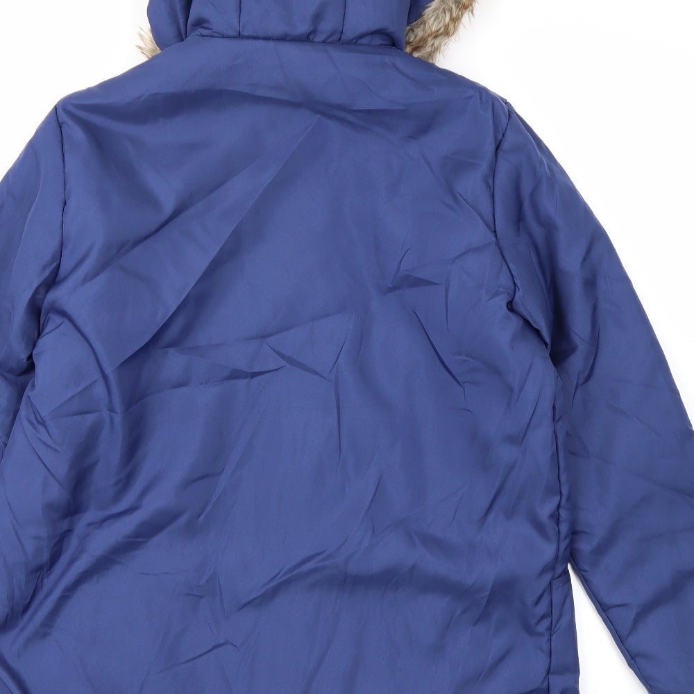 Anne De Lancay Womens Blue   Parka Coat Size S