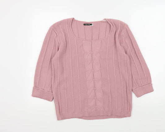 Mia Moda Womens Pink   Pullover Jumper Size S