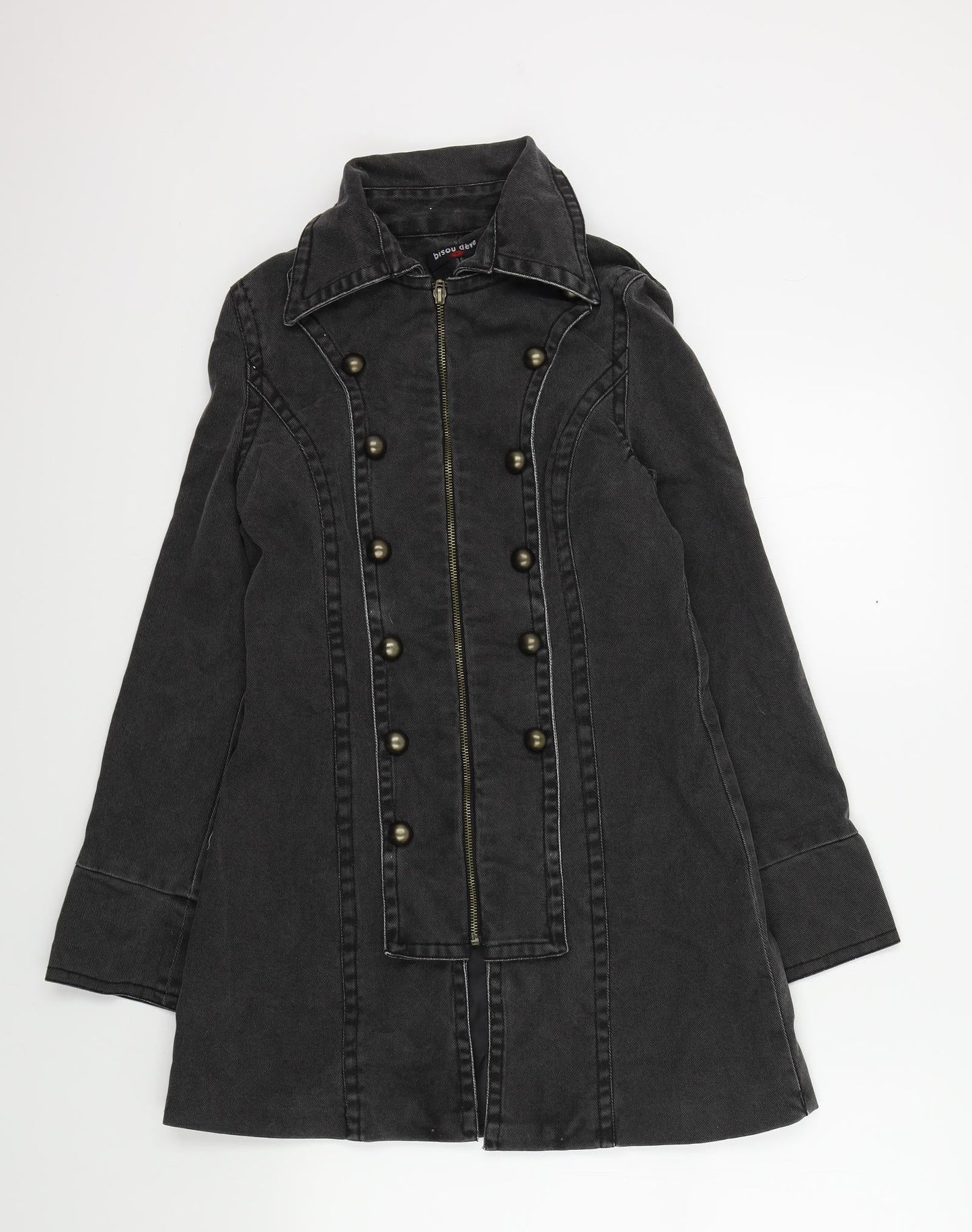 bisou deve Womens Grey   Overcoat Jacket Size S