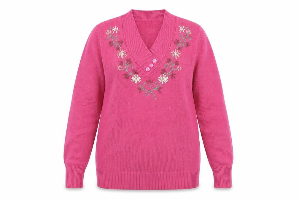 Preworn Womens Pink Floral  Pullover Jumper Size 6