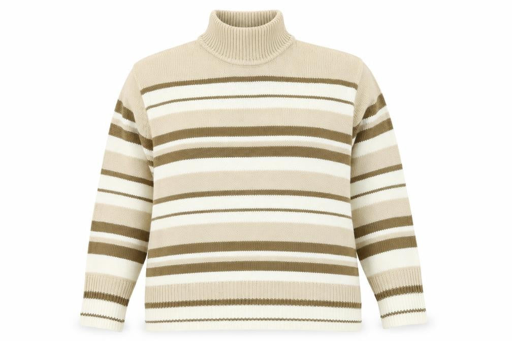 Bonmarché Womens Brown Striped Pullover Jumper Size XL