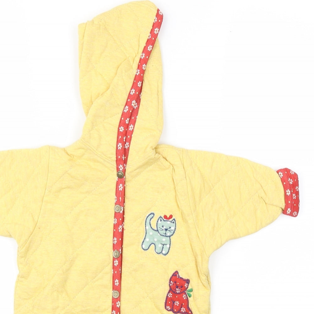 BABYBAY Boys Yellow Animal Print  Jacket  Size 3-6 Months