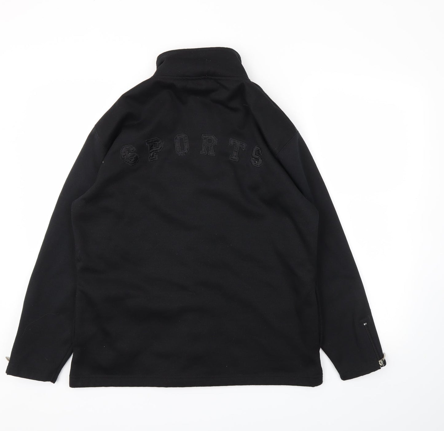 Casual Wear Mens Black   Full Zip Hoodie Size L