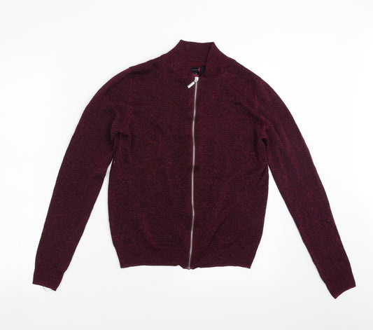 Primark Womens Purple   Full Zip Jumper Size 10  - glittery
