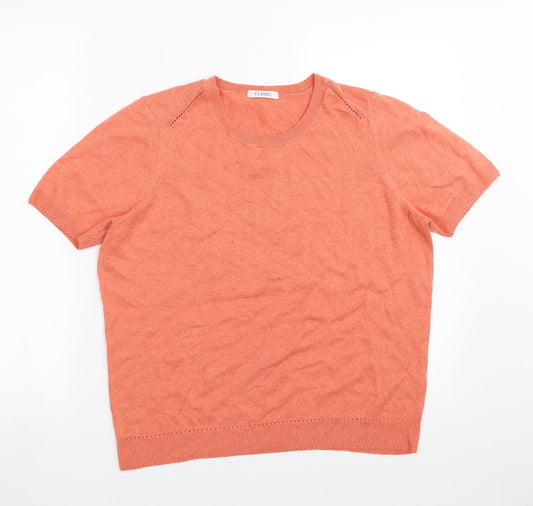 Marks and Spencer Womens Orange   Pullover Jumper Size 14