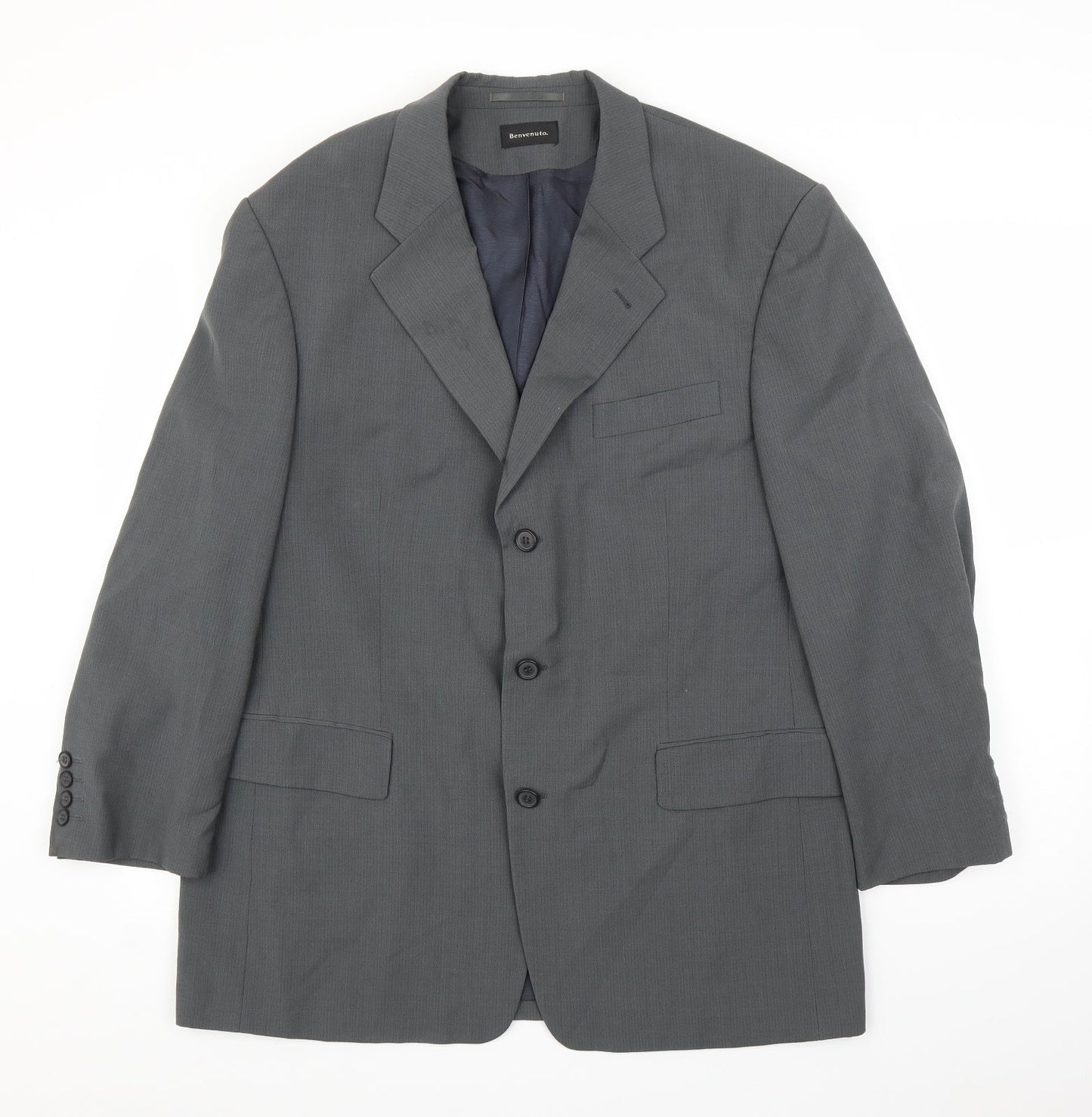 Benvenuto Mens Grey   Jacket Suit Jacket Size 48