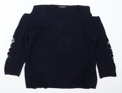 Select Womens Blue   Pullover Jumper Size 18  - Distressed Look