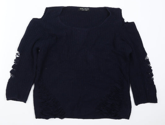 Select Womens Blue   Pullover Jumper Size 18  - Distressed Look