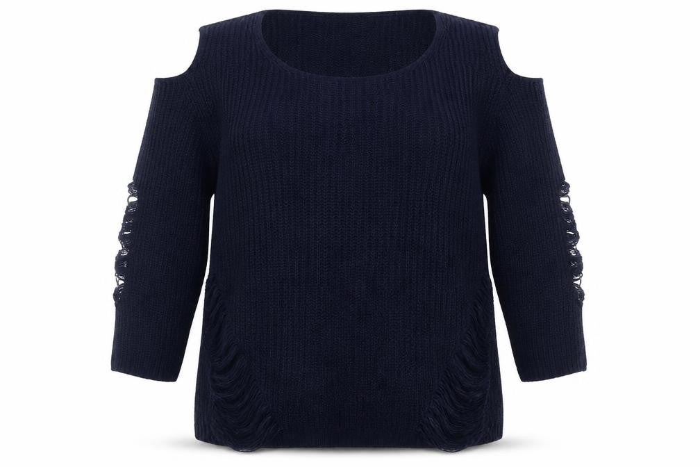 Select Womens Blue   Pullover Jumper Size 18  - Distressed Look