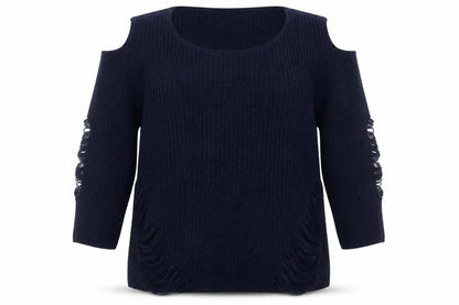 Select Womens Blue   Pullover Jumper Size 18  - Distressed Look