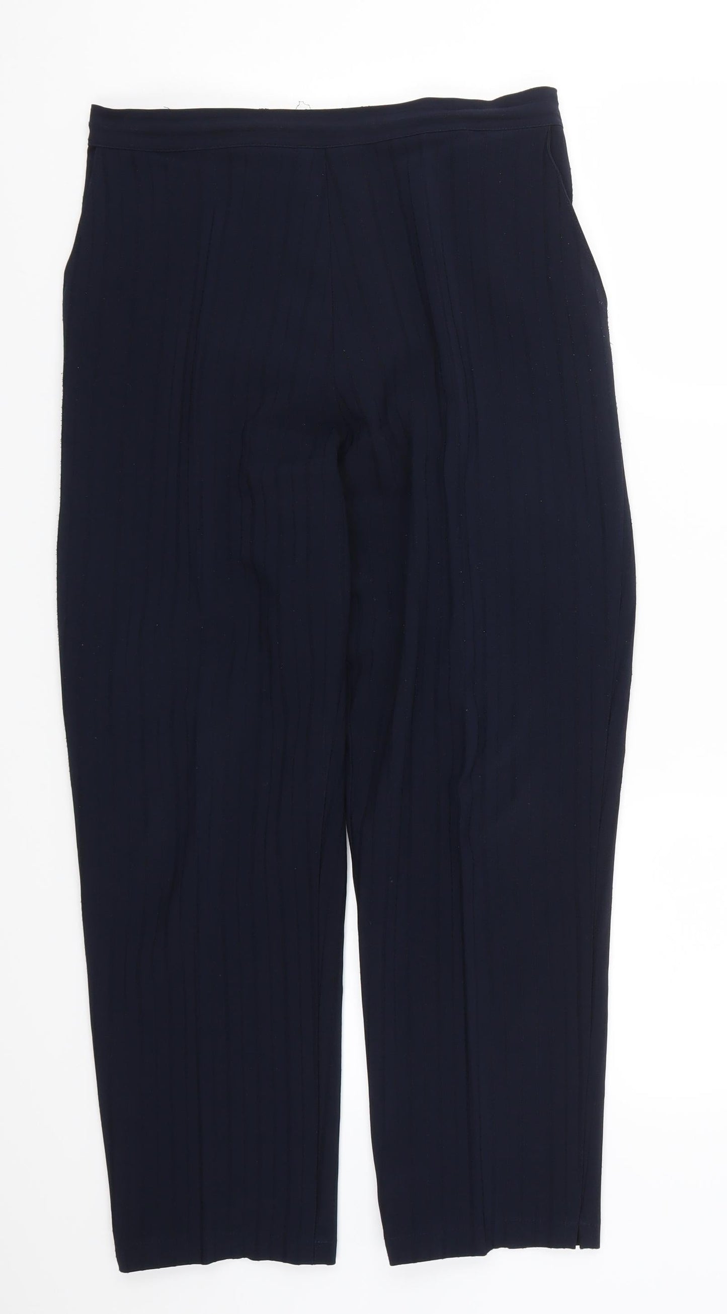 Preworn Womens Blue Striped  Trousers  Size 32 in L26 in