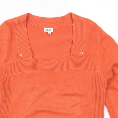 Preloved Filati Womens Orange   Pullover Jumper Size M - Detail