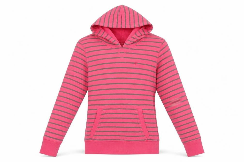 Pineapple Womens Pink Striped  Pullover Hoodie Size 8