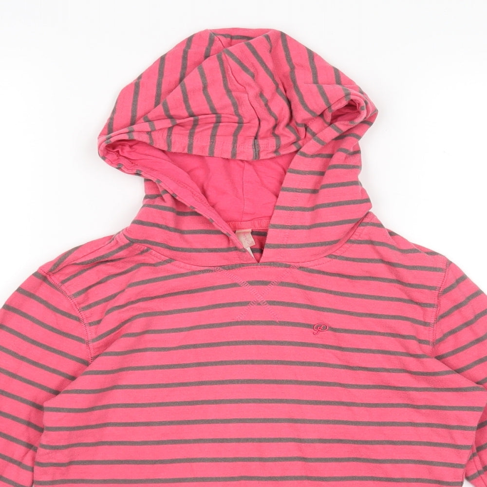 Pineapple Womens Pink Striped  Pullover Hoodie Size 8