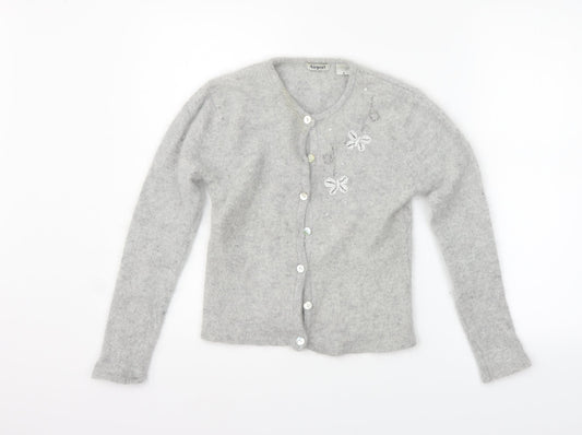 airport Womens Grey   Cardigan Jumper Size M  - washable marks on callor