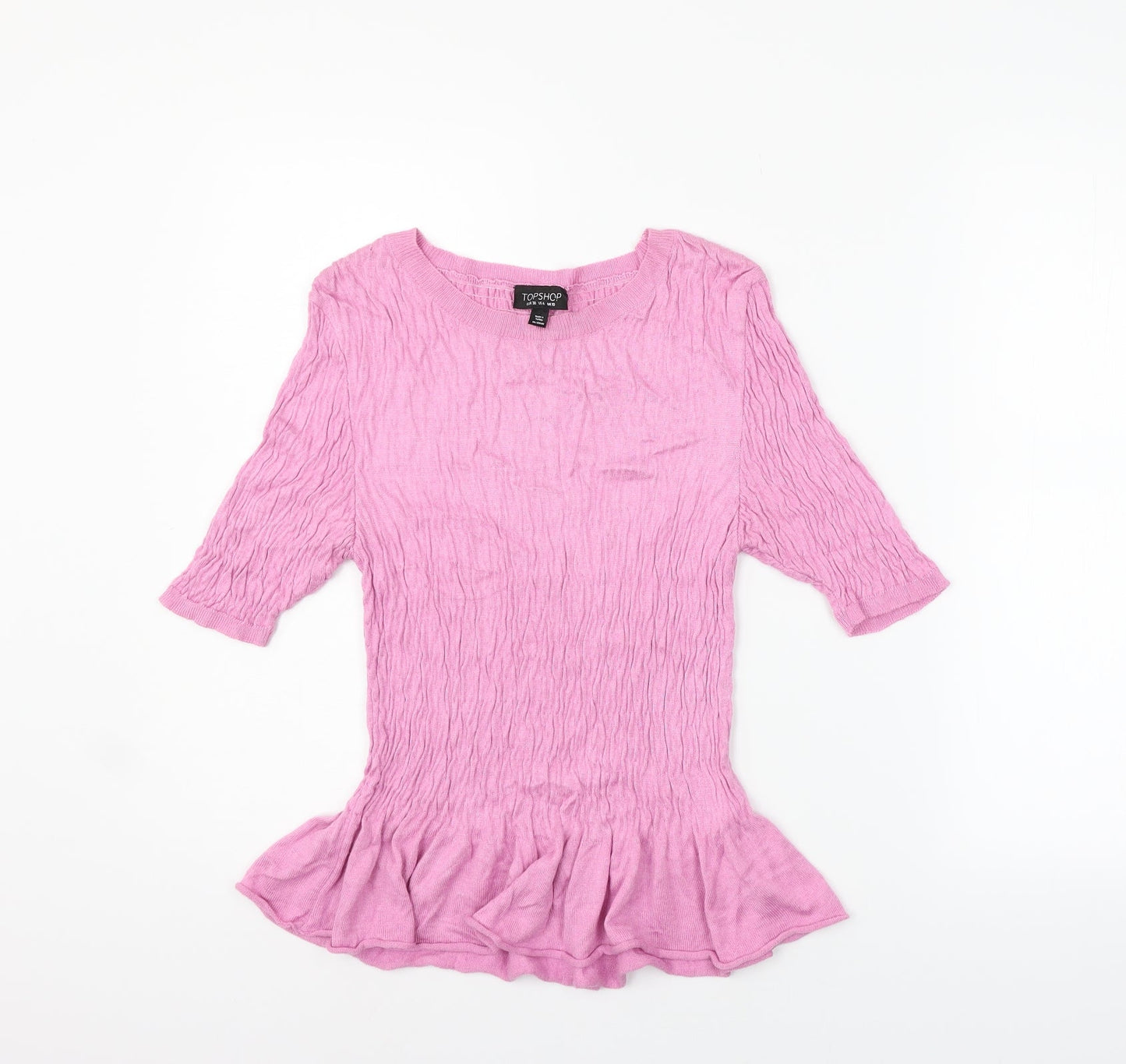 Topshop Womens Pink   Basic T-Shirt Size 10
