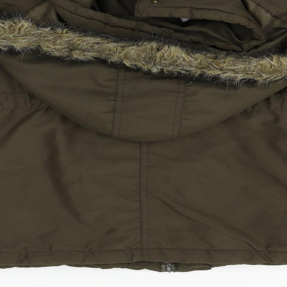 Dorothy Perkins Womens Green   Jacket Coat Size 12  - FAUX FUR