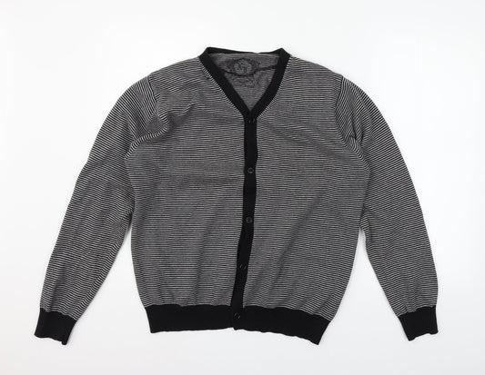 Cedar Wood State Womens Grey Striped  Cardigan Jumper Size XL