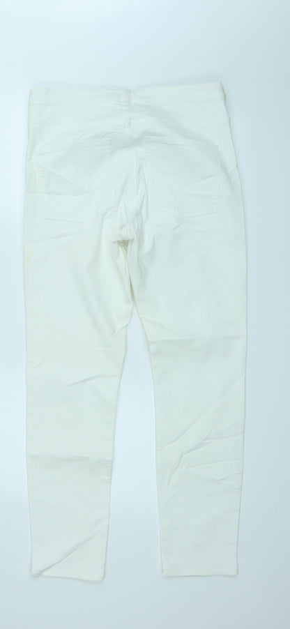 Back view of COS women’s white skinny jeans, size UK 4, 27-inch leg