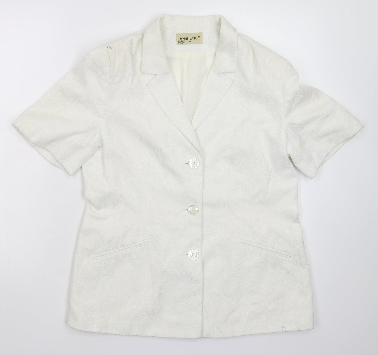 Ambience Womens White   Jacket Blazer Size 14