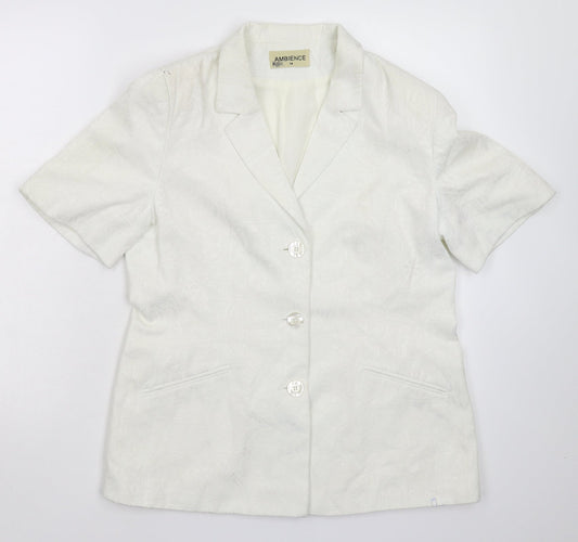 Ambience Womens White   Jacket Blazer Size 14