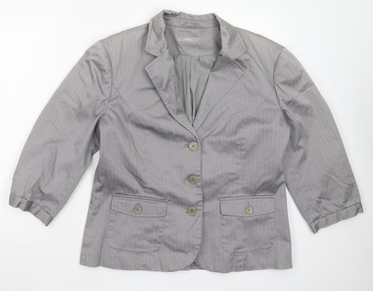 InWear Womens Grey Striped  Jacket Blazer Size 18