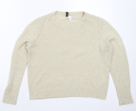 Divided Womens Beige  Knit Pullover Jumper Size M