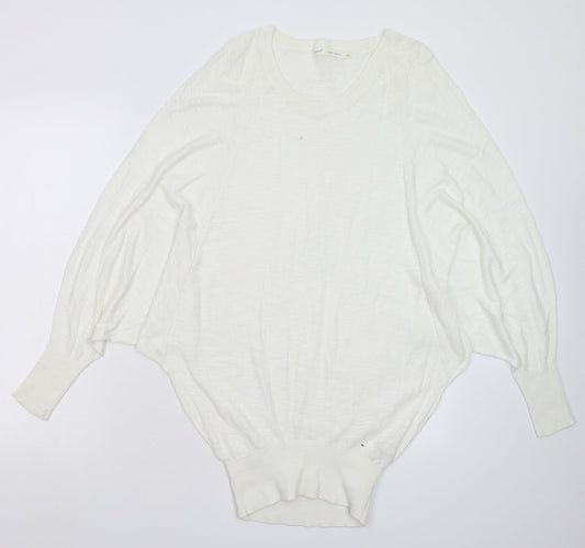 NEXT Womens White  Knit Pullover Jumper Size XS  - Oversized