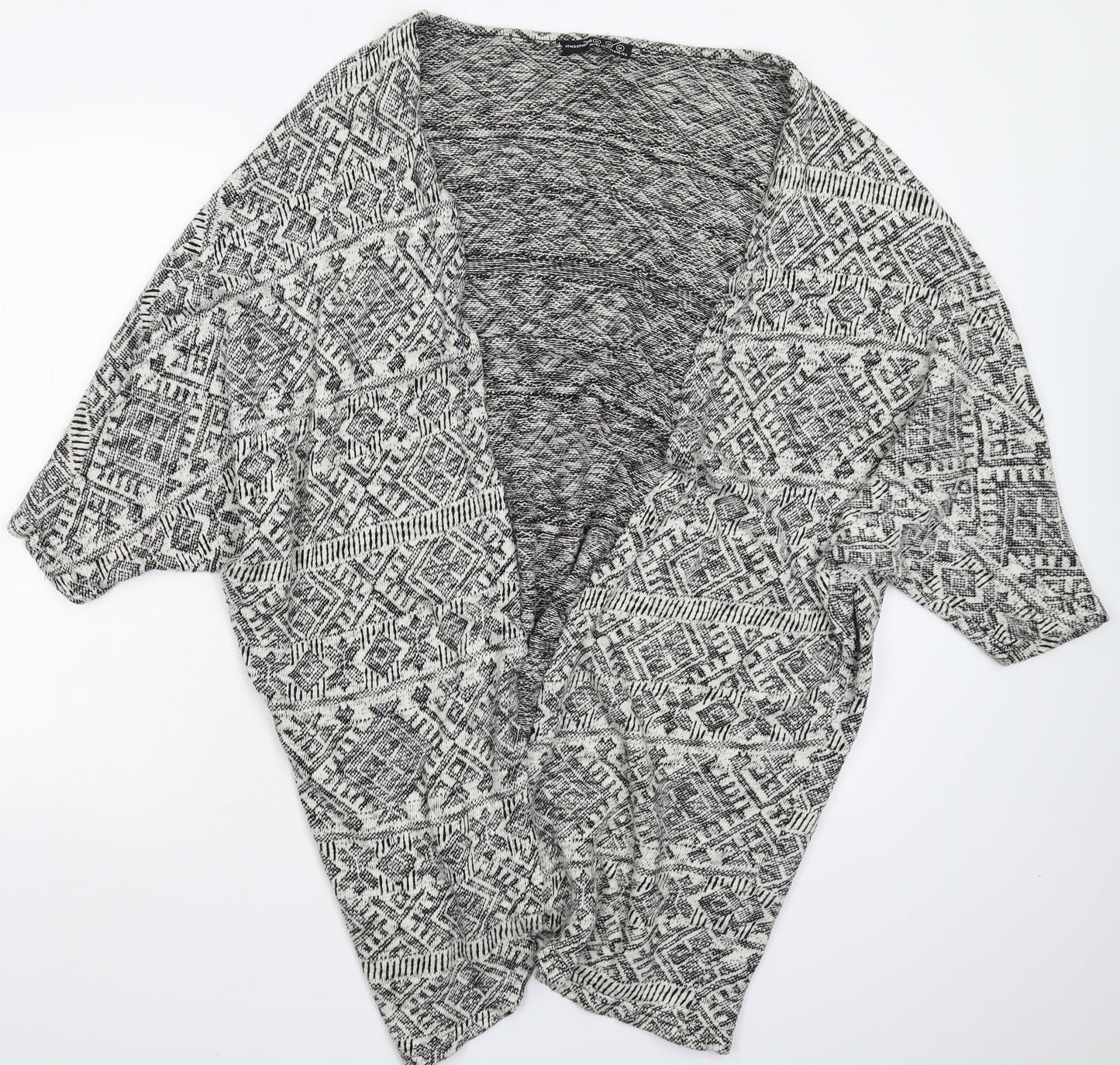 Atmosphere Womens Grey Geometric Knit Cardigan Jumper Size M  - Oversized