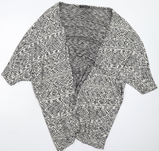 Atmosphere Womens Grey Geometric Knit Cardigan Jumper Size M  - Oversized