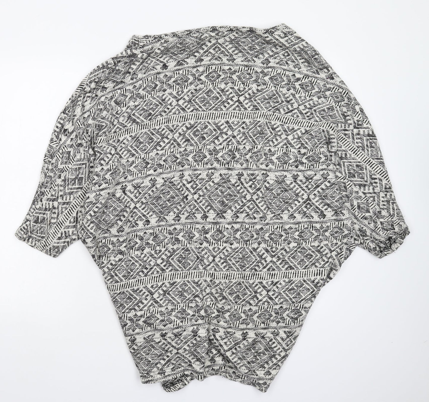 Atmosphere Womens Grey Geometric Knit Cardigan Jumper Size M  - Oversized