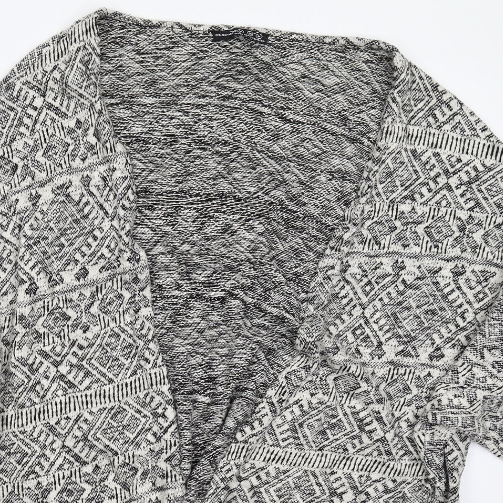 Atmosphere Womens Grey Geometric Knit Cardigan Jumper Size M  - Oversized