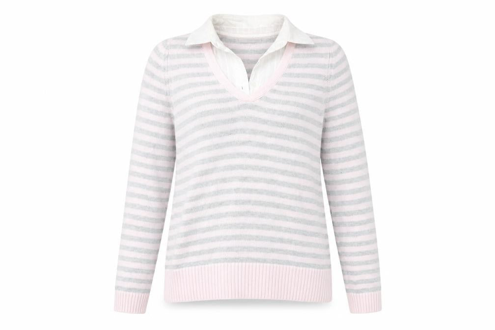 Marks & Spencer Womens Pink Striped  Pullover Jumper Size 12