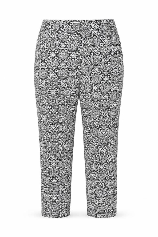 Monsoon Womens White Geometric  Trousers  Size 12 L25 in