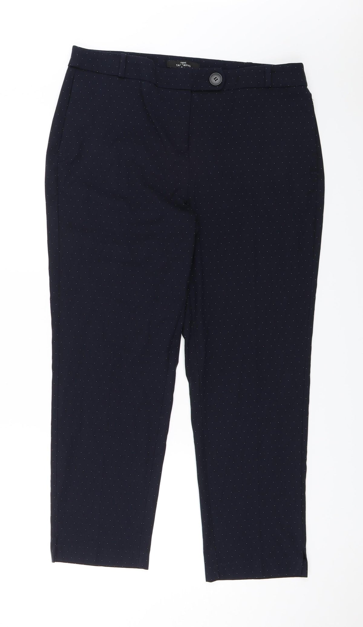 Next Womens Blue Polka Dot  Dress Pants Trousers Size 14 L23 in