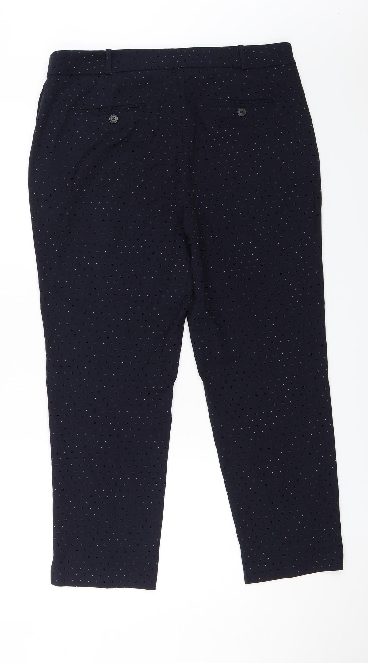 Next Womens Blue Polka Dot  Dress Pants Trousers Size 14 L23 in