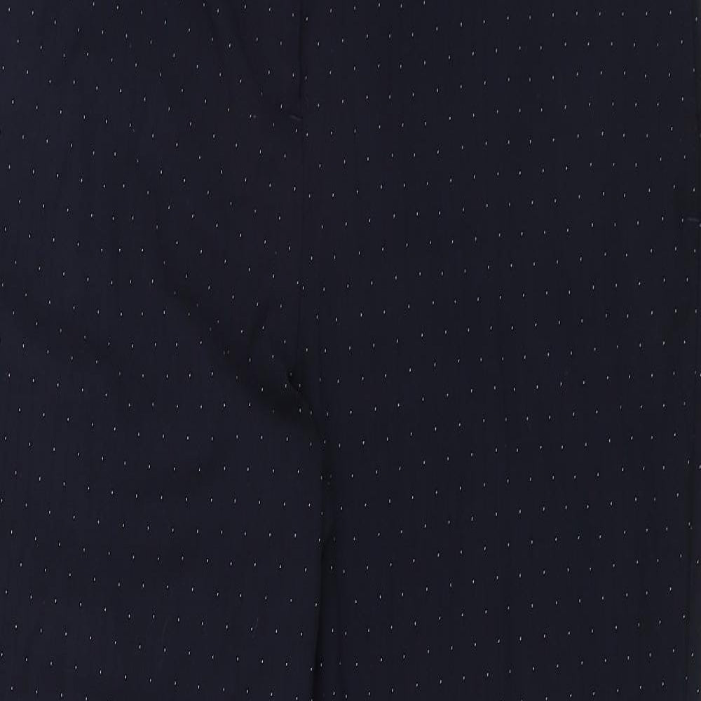 Next Womens Blue Polka Dot  Dress Pants Trousers Size 14 L23 in