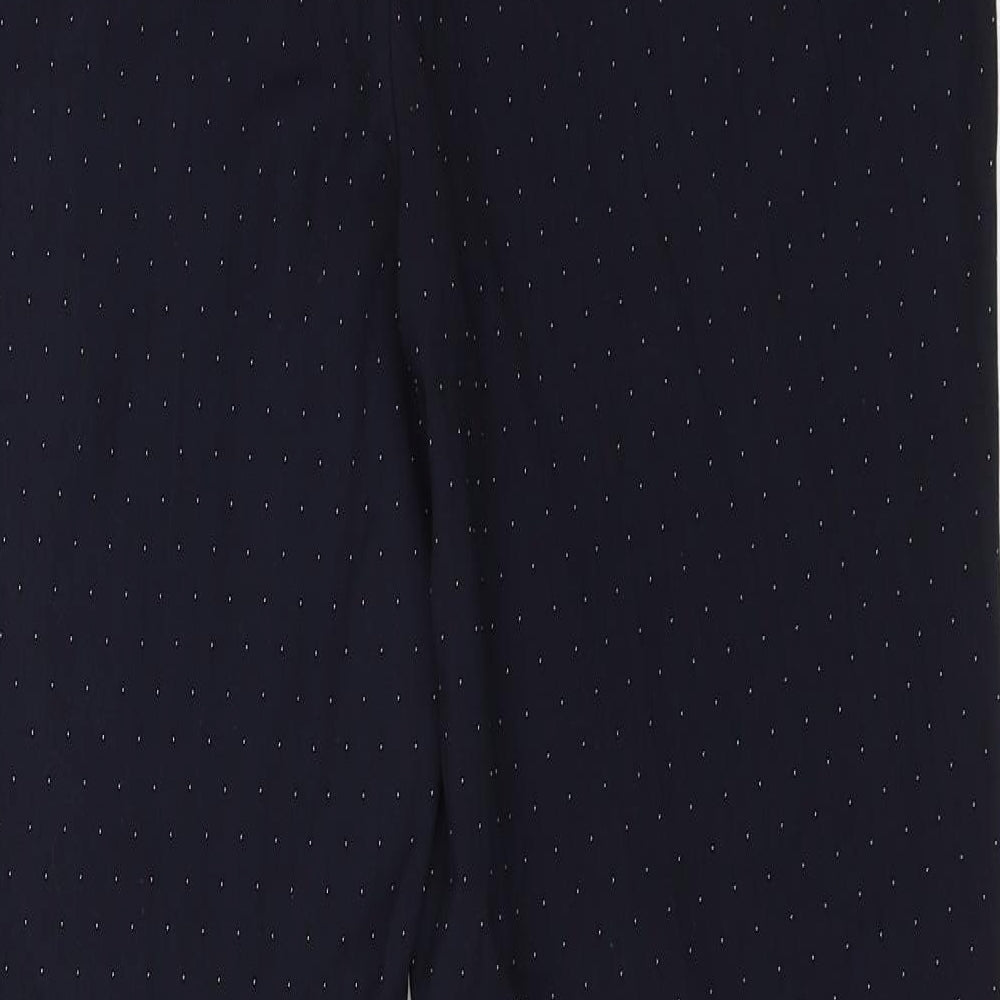 Next Womens Blue Polka Dot  Dress Pants Trousers Size 14 L23 in